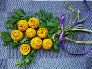 23、南瓜玫瑰花馒头,成品图