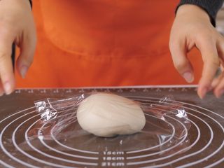 7、宝宝奶香小馒头 大人孩子都爱吃,用保鲜膜盖好，松弛半小时左右。