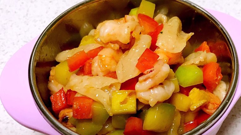 什锦虾仁猫耳面