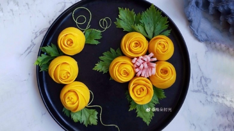 南瓜玫瑰花馒头