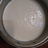 自制年夜饭饮料-------椰肉牛奶热饮