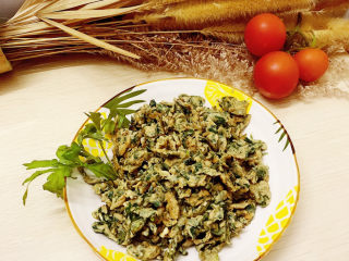 17、艾草煎蛋,成品图