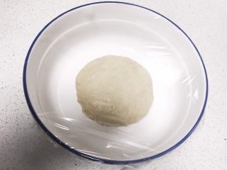 13、芝士榴莲饼,盖上保鲜膜饧发至一倍大