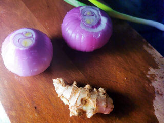 4、萝卜牛腩煲,洋葱，姜