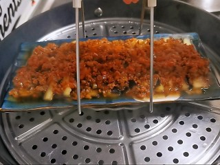 23、肉末蒸茄子,离火