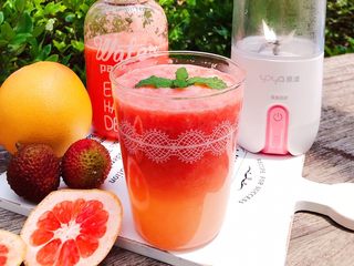 16、蜂蜜荔枝西柚汁,还有渐变色的呢