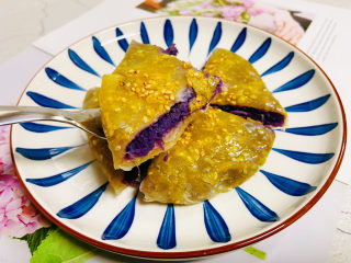 14、紫薯芝麻饼,美味呀????