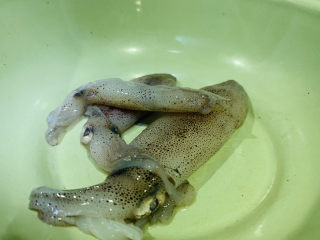 4、鱿鱼炒芹菜,鱿鱼解冻；