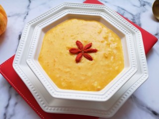 14、奶香南瓜粥,近图看看。