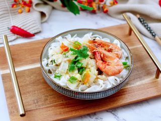 16、大白菜海虾打卤面,成品一