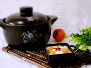 16、一碗汤+苹果百合酒酿蛋花羹,一碗润肺清心养神养生汤就做好了