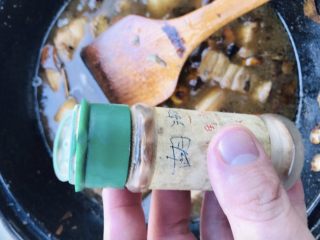 14、解腻鲜果红烧肉,撒白胡椒粉去腥