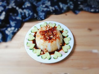 14、黄瓜拌皮冻,清清爽爽的