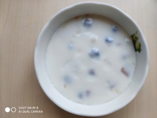 10、????缤纷元气早餐????～～酸奶蜂蜜鲜果麦片,倒入酸奶。