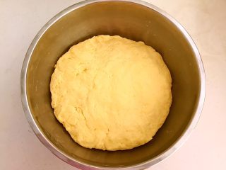 10、玉米粑粑,揉成光滑的面团，盖上保鲜膜饧发至一倍大
