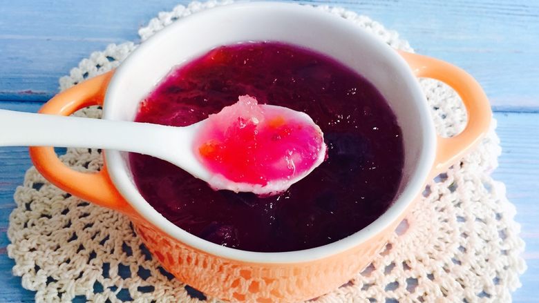 桃胶皂角米雪燕紫薯羹