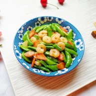 甜豆红萝卜炒虾仁