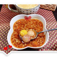 冬至美食酒酿红糖银耳汤圆