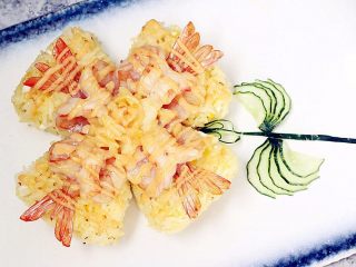 16、奶酪蝴蝶虾饭团,完成图