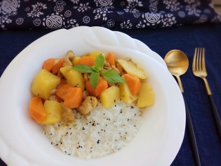 18、咖喱鸡肉土豆,直接拌饭吃非常好吃