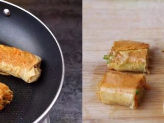 7、有个省事的招做豆腐皮？我好像瘦不下去了……腐皮杂蔬卷,煎至凉面金黄，用生抽、香油、胡椒粉调一碗酱汁，大火烧开后小火收汁，切成自己喜欢的形状摆盘