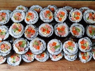 12、什锦火腿寿司,全部卷完切好