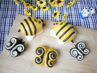 28、招蜂引蝶～花样馒头,出锅了，一群蜜蜂蝴蝶萌萌哒非常可爱*^o^*