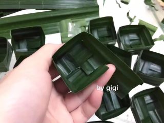 5、泰國椰汁西米糕- 更新班蘭盒子制作圖,如圖所示 底部必須交叉疊起