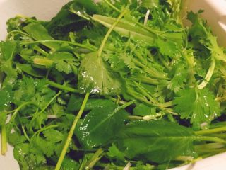17、简单又粗暴的诱惑★麻辣香锅,剩下的香菜，油麦菜，菠菜，苦苣都洗干净，沥干水分，备用。一定要沥干水分哦。否则水多，就不爆香了。