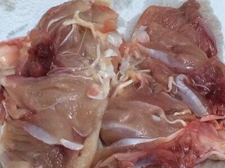 4、鸡肉卷,拿厨房纸巾拭干上面的水份