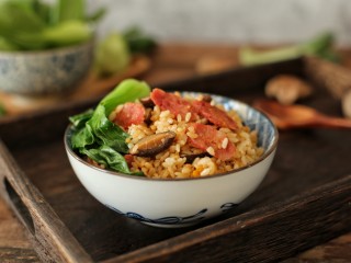 13、电饭煲腊肠煲仔饭,成品图