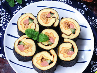 14、紫菜肉松蛋糕卷,真好吃