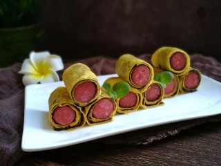 14、年夜菜~锦绣苔味香肠卷,成品图！