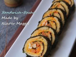 15、#吐司新吃法之五#三明治寿司,请输入文字说明