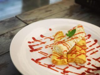 11、芝士鸡蛋卷,摆盘，成品～