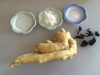 1、玫瑰子姜,准备食材