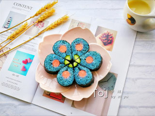 12、花朵寿司【蓝色系】, 摆盘