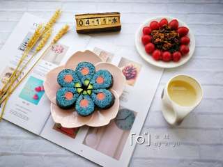 14、花朵寿司【蓝色系】,美美哒早餐。