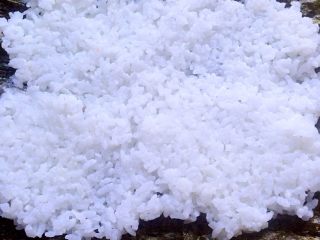 4、简易寿司,米饭平铺上面。