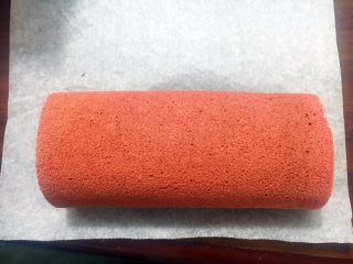 44、红丝绒棉花蛋糕卷,卷好后看起来很厚实也很稳当