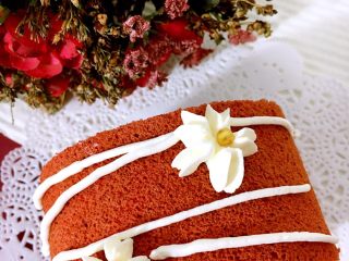 49、红丝绒棉花蛋糕卷,完成，新年餐桌上的格调顿时高了有木有