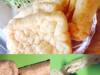 5、稻荷寿司,豆泡切三角形或长方形,并整理为可以打开的状态。