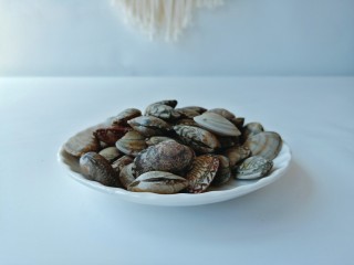 3、部队火锅,花蛤多清洗几遍,去除表面泥沙。
