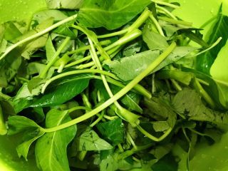 2、最销魂之重庆小面,藤藤菜淘洗干净，藤藤菜又叫通菜可绝对是小面的标配哦