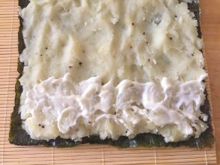 9、土豆泥寿司,一边涂满沙拉酱