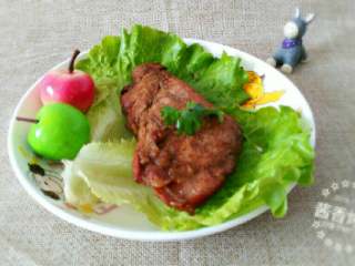 4、≈酱香烤肉≈,190度上下火30分钟左右，中间取出，刷上蜂蜜，翻面烤