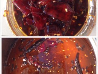 2、麻辣香锅（简单版）,放5勺油的火锅底料，5个干海椒和一把花椒用油炒香，锅里加半锅水，放3勺盐巴左右，把调料全放搅拌均匀。大火煮沸。