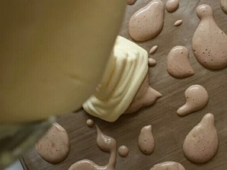 8、可可蛋糕卷,倒入拌好的原味蛋糕糊。