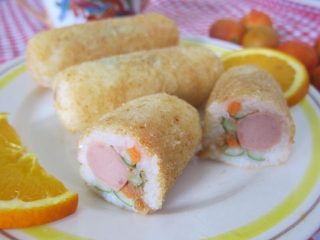 9、日式炸饭团,切开图