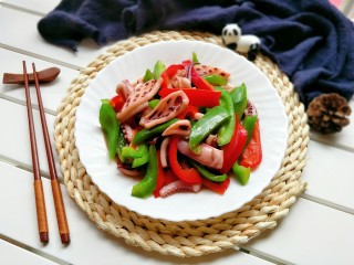 12、青椒炒鱿鱼,成品图